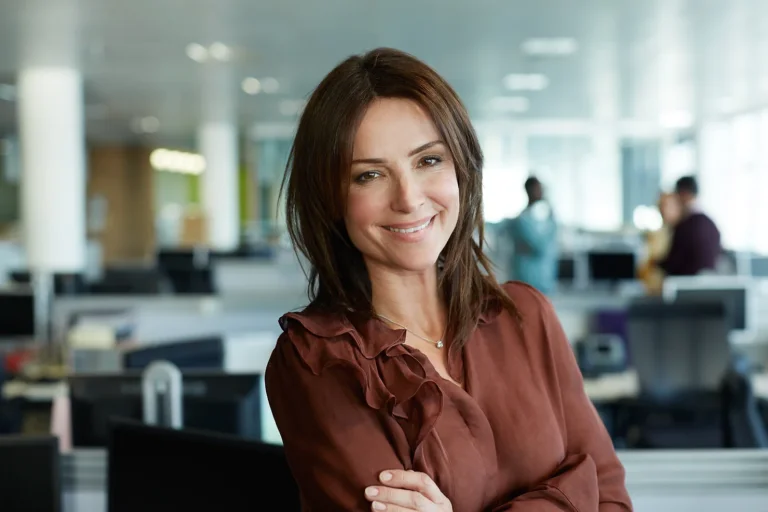 smiling women in an office